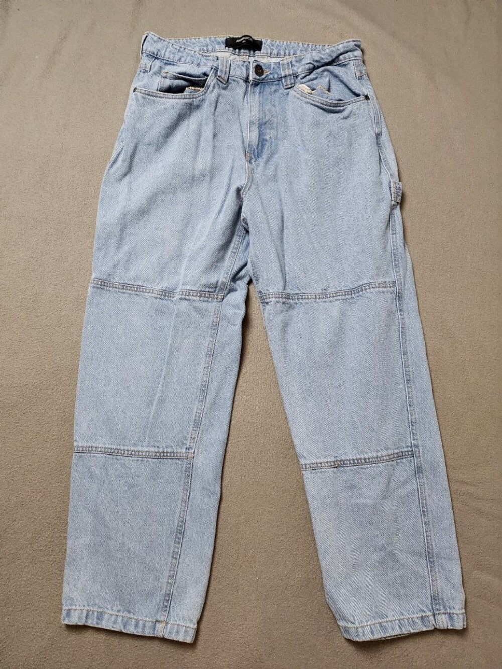Arsenic Double Knee Carpenter Jeans Light Wash Blue Men's 34 Relaxed Workwear